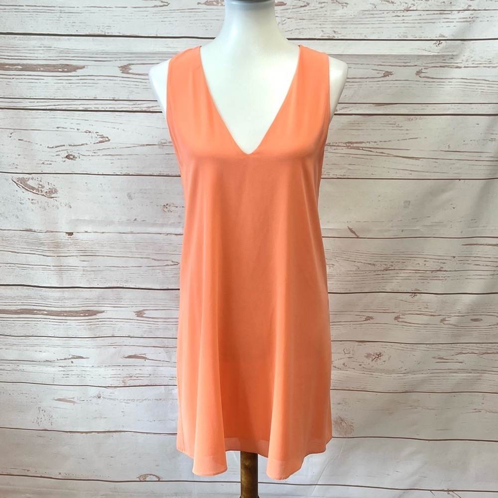 Alive and Olivia Soft Melon Coral Silk Cutout Dress